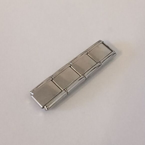 Four‎ Blanks Italian Link Stainless Steel Charm for Nomination Style Bracelet - Picture 3 of 4